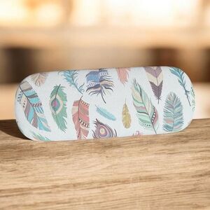 Feather Print Glasses Case